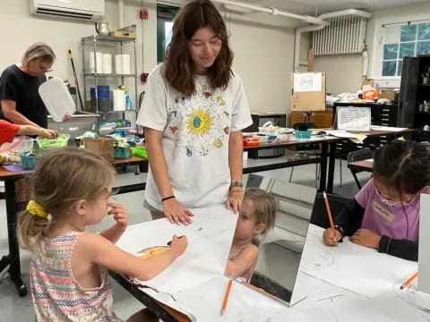 a group of children in a room