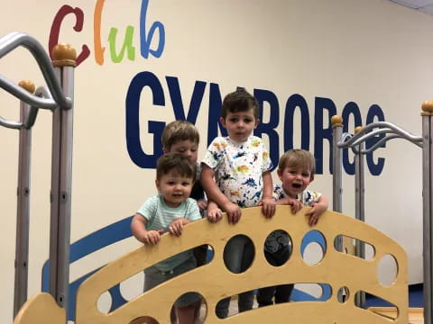 a group of kids on a playground toy