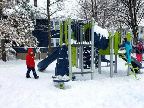 kids playing in the snow