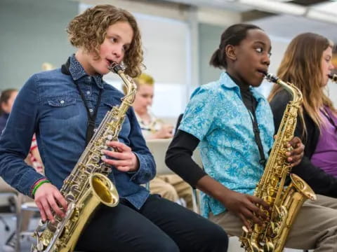 a group of people playing instruments