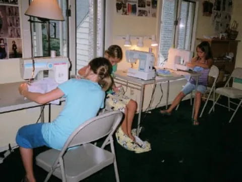 a group of people sitting around a table