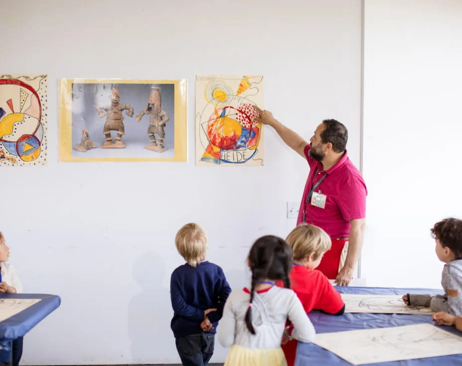 a person teaching children