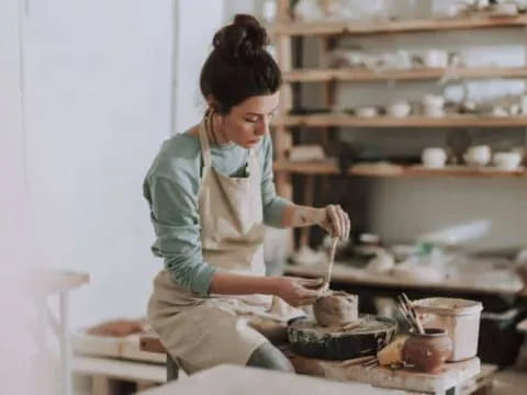 a person cooking in a kitchen