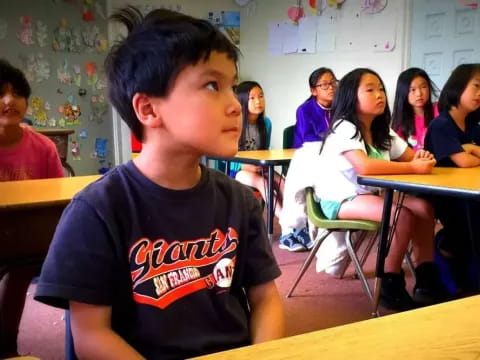 a group of children in a classroom