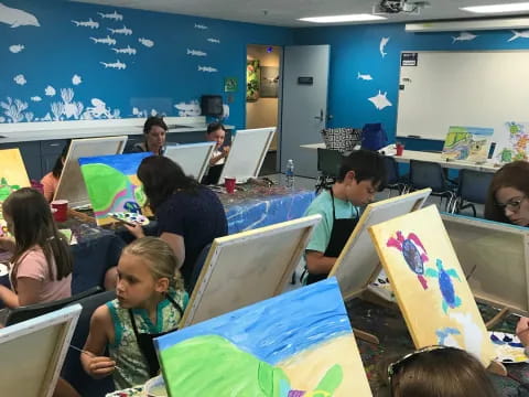 a group of children in a classroom