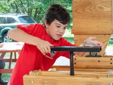 a boy playing a game