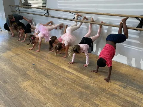 a group of people doing yoga