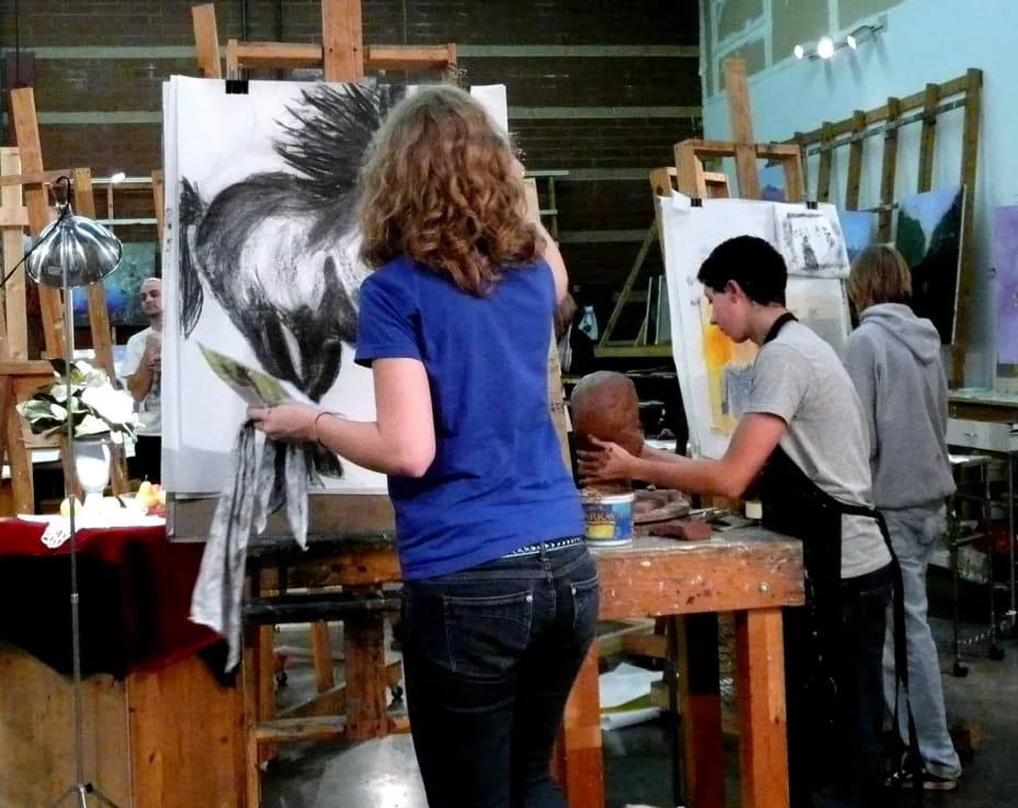 a person painting a picture