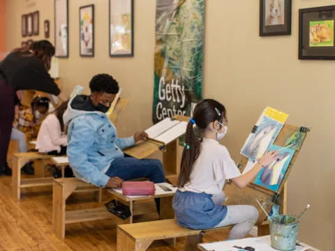 a group of people in a classroom