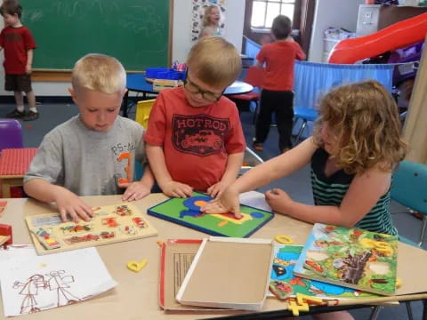 children sitting at a table