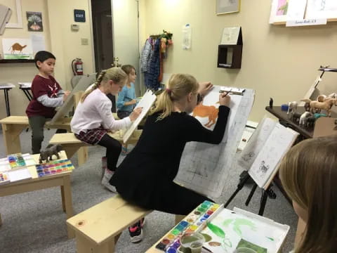 a group of children in a classroom