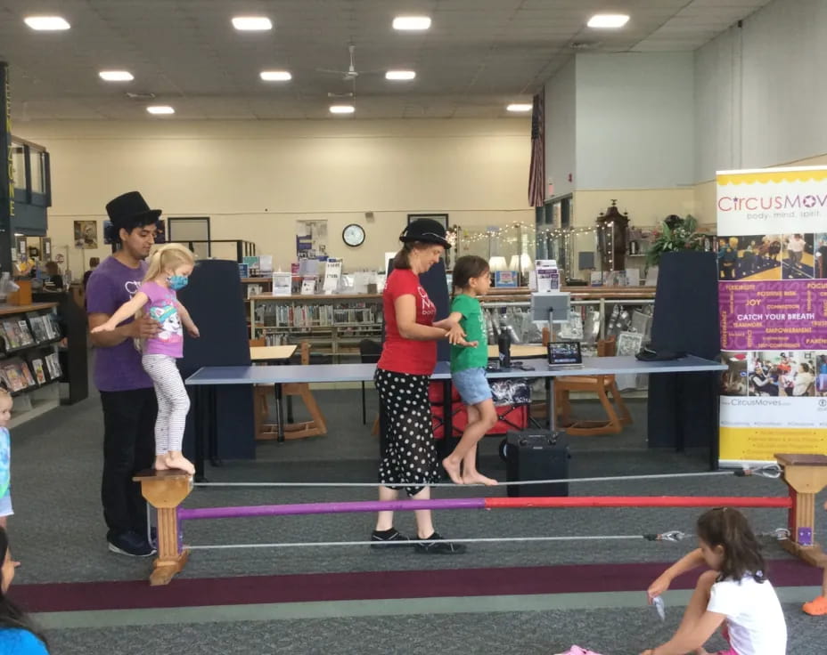 a group of people in a gym