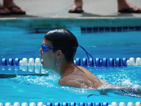 a person in a pool