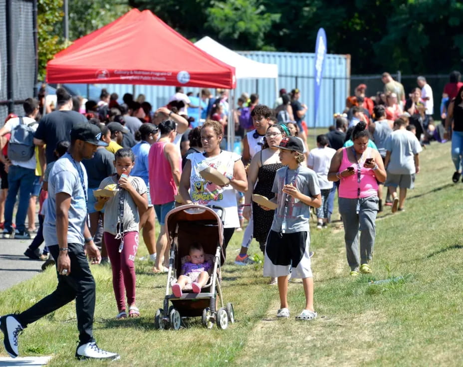 a group of people walking