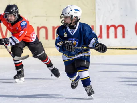 two men playing hockey