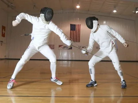 two people in white uniforms