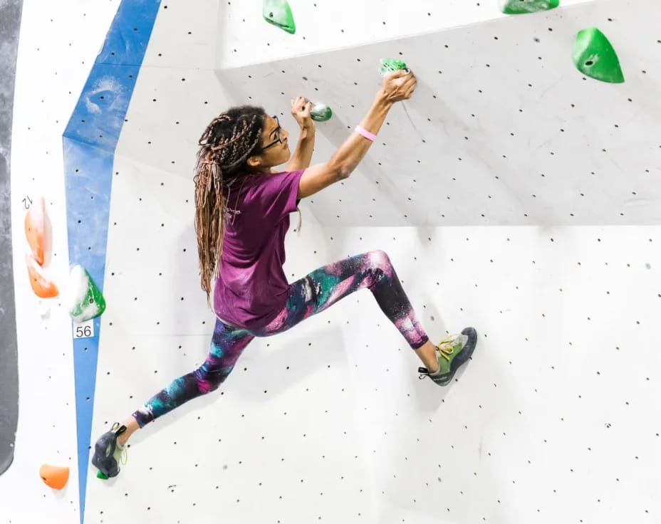 a person climbing a wall