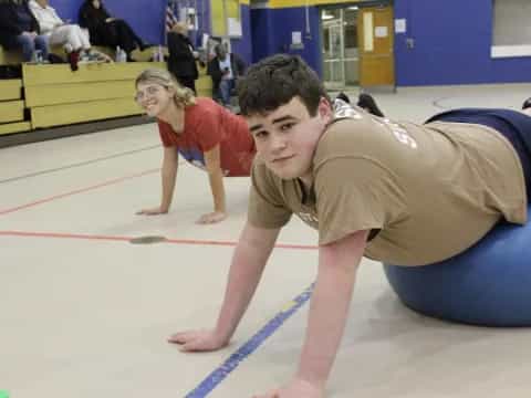 a person doing push ups