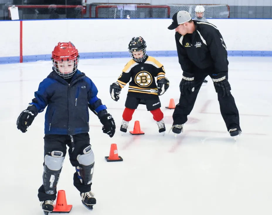 a group of people on ice