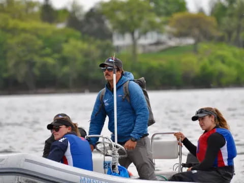 a group of people on a boat