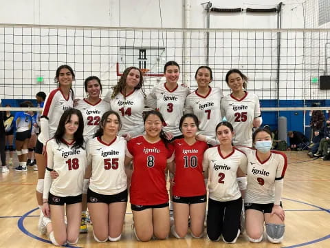 a group of women in sports uniforms