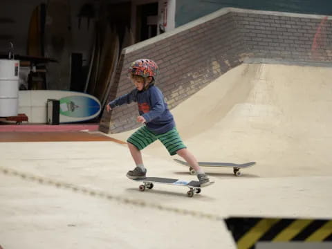 a kid riding a skateboard