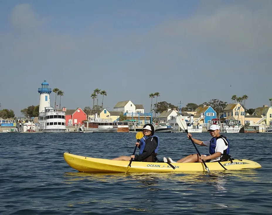 two people in a canoe