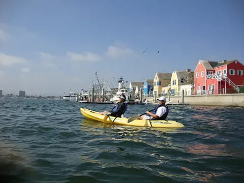 two people in a canoe