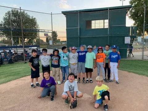 a group of kids posing for a photo