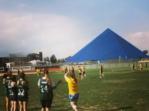 a group of people on a field