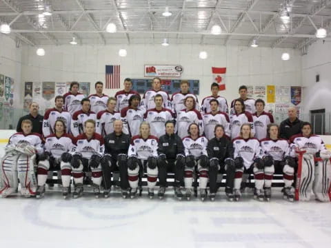 a group of people in hockey uniforms