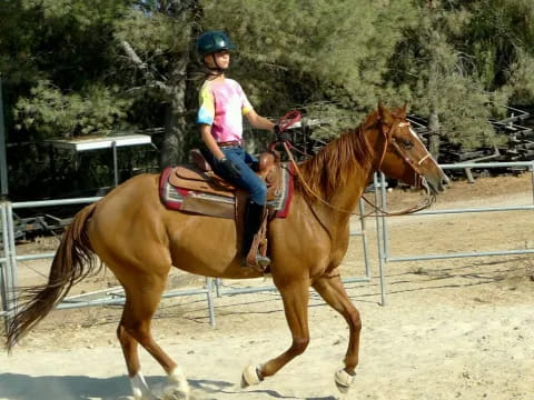 a girl riding a horse