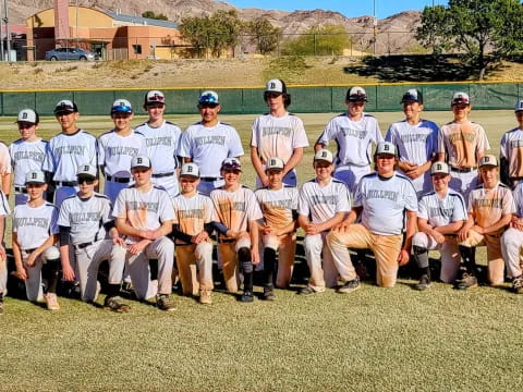 a group of baseball players posing for a photo