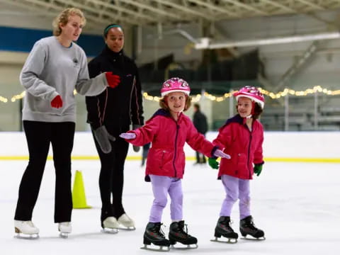 a group of people on ice