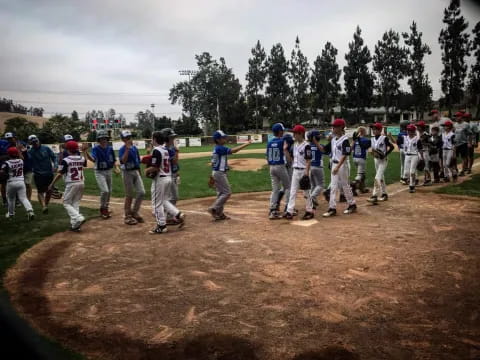 a group of people on a field