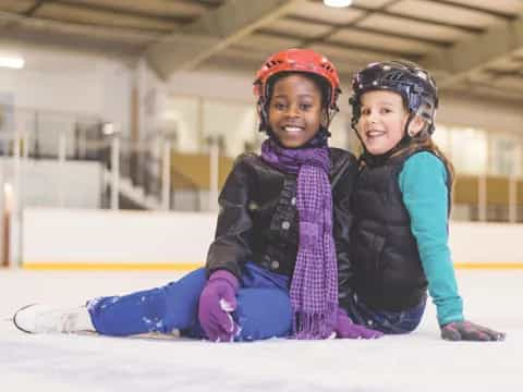 a couple of girls on ice