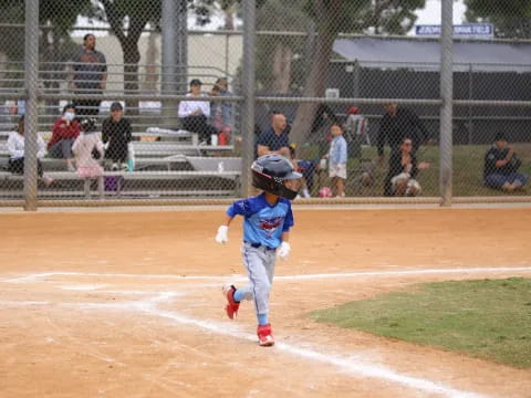 a kid playing baseball