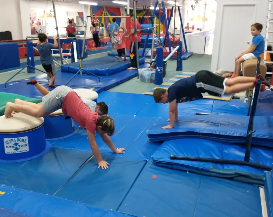 a group of people doing yoga