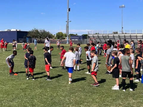 a group of people on a field