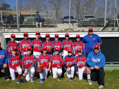 a baseball team posing for a photo
