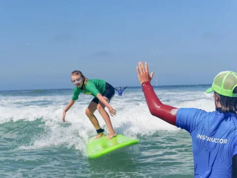 a person riding a surfboard