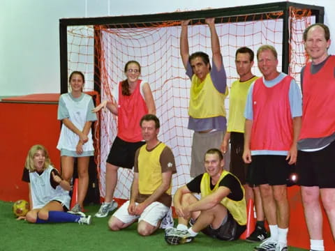 a group of people posing for a photo