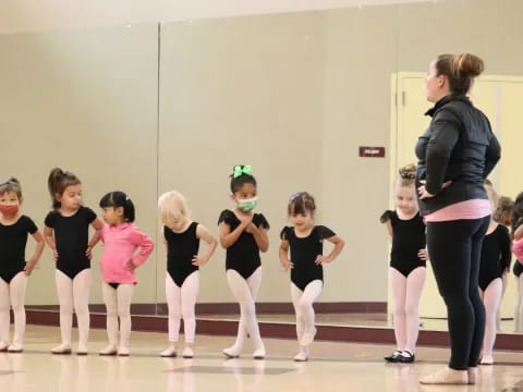 a group of girls in a gym