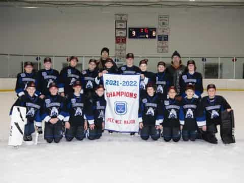 a group of people in hockey uniforms