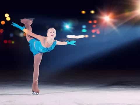 a woman on ice skates