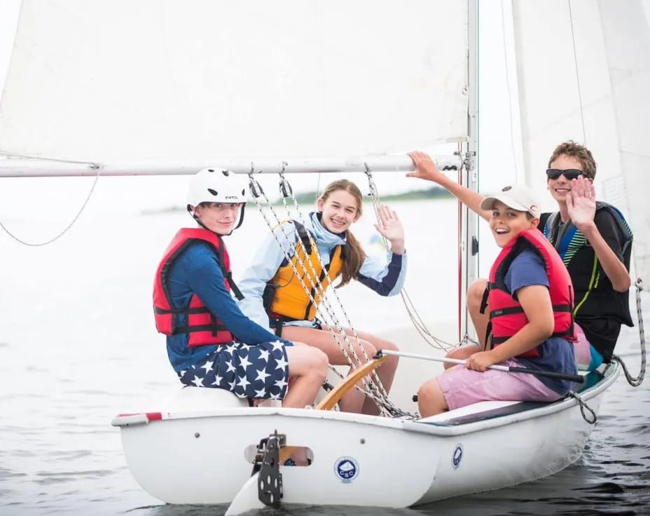 a group of people on a boat