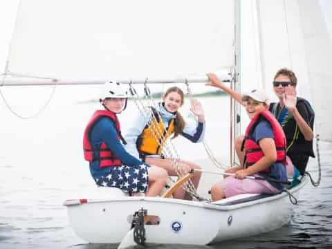 a group of people on a boat