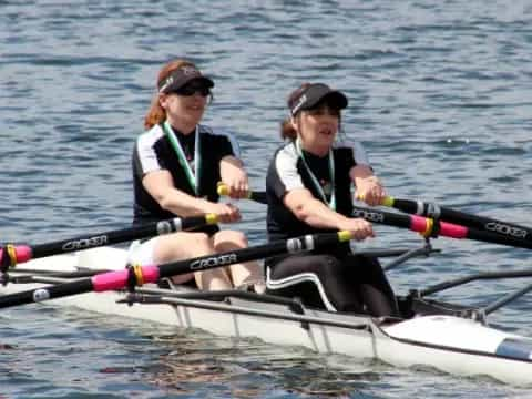 two women in a boat