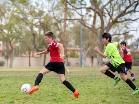 a group of men playing football