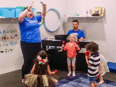 a group of people in a room